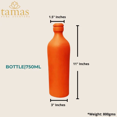 Tamas Handmade & Eco-Friendly Earthen (Clay/ Terracotta) Water Bottle