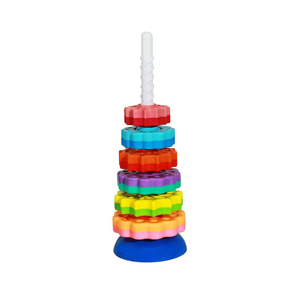 Sardar Ji Ki Dukan Spinning Tower Toy For Kids | Set Of 6 Multi Color Rings Toy For Toddlers To Improve The Dedication And Imagination (Multi Color)