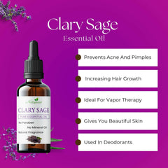 Natupure Clary Sage Essential Oil for Aromatherapy, Skin and Hair
