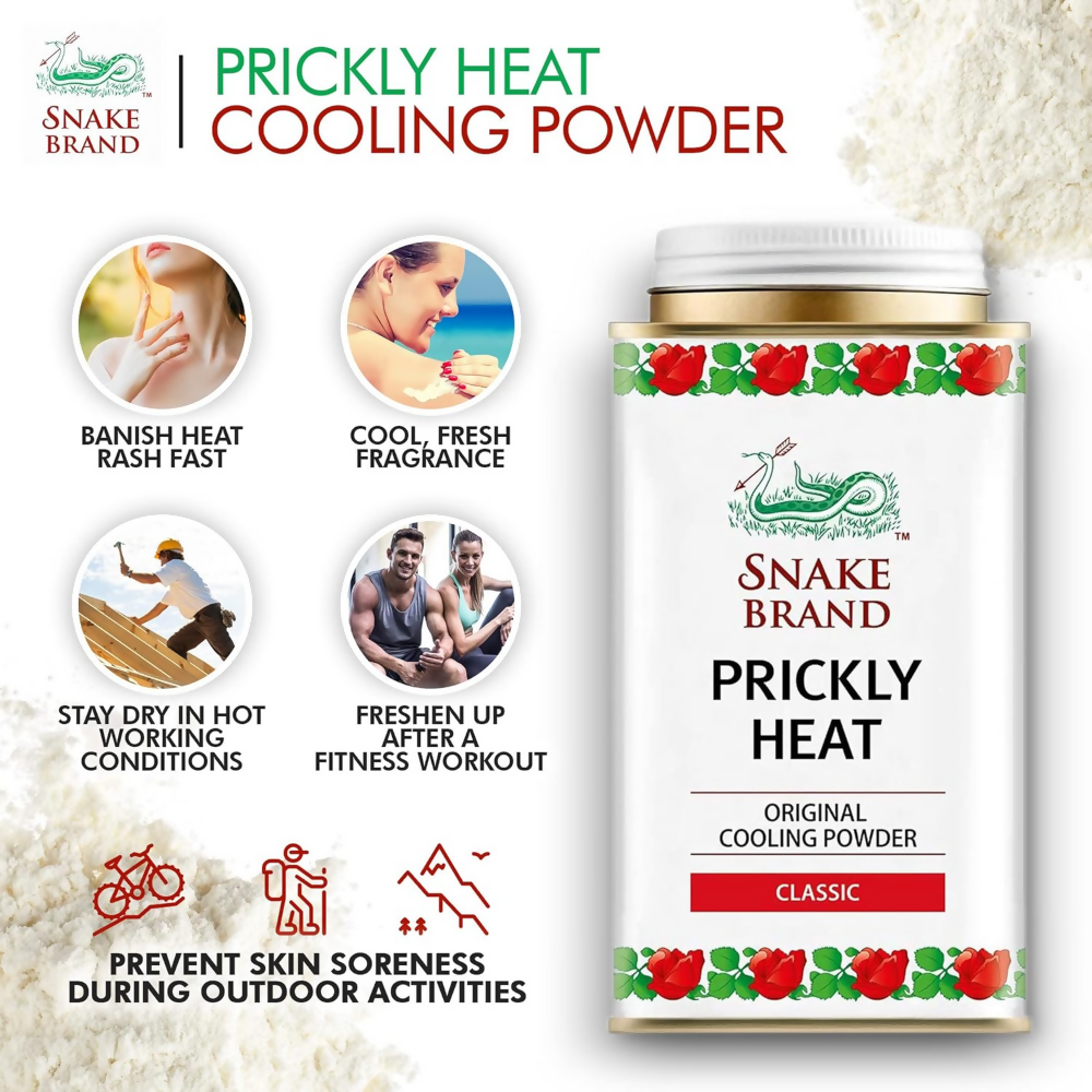 Snake Brand Classic Prickly Heat Cooling Talcum