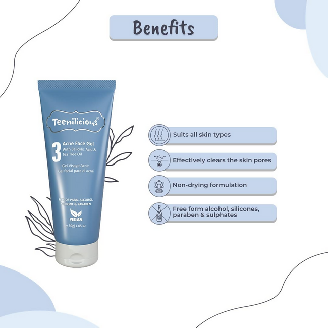 Teenilicious Acne Face Gel With 2% Salicylic Acid & Tea Tree Oil Main Image