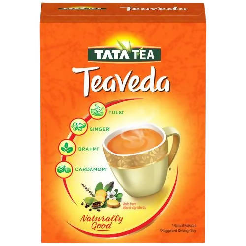 Tata Tea Teaveda Powder | Premium Assam Tea Leaves | Made With Goodness of Indian Herbals - Tulsi, Elaichi, Ginger & Brahmi