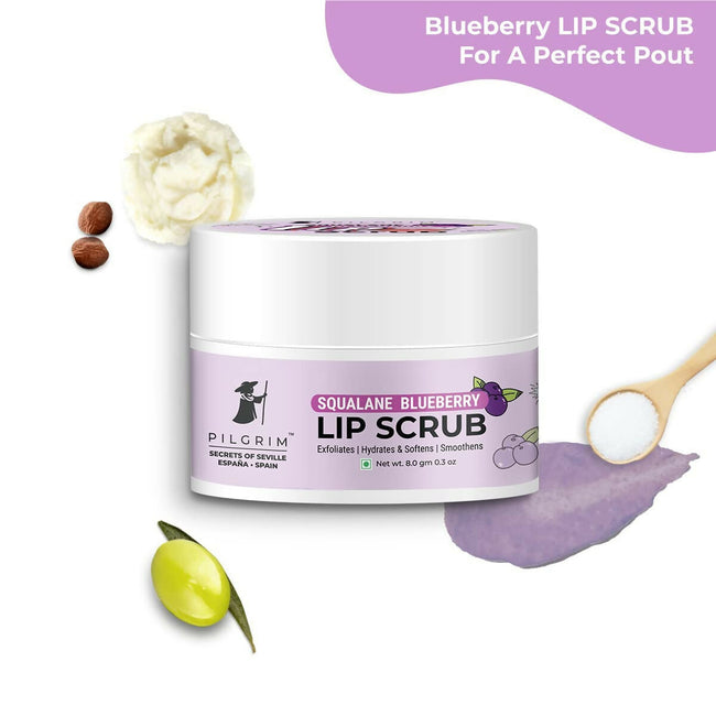 Pilgrim Spanish Lip Scrub (Blueberry) For Dark Lips, Gentle Exfoliation, Hydrated, Smooth & Soft Lips Main Image