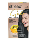 Streax Gel No Ammonia 100% Grey Coverage Hair Color - Natural Black