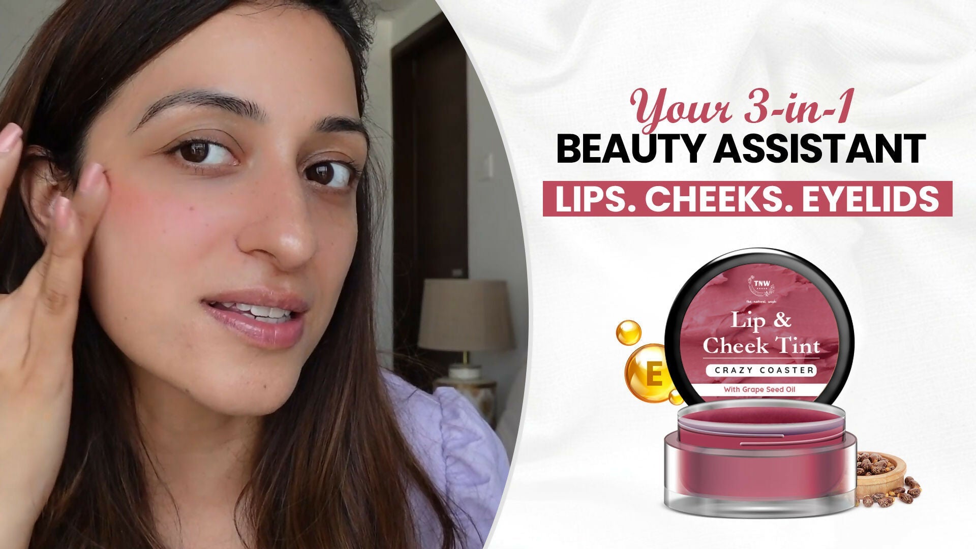 The Natural Wash Crazy Coaster Lip & Cheek Tint with Grape Seed Oil