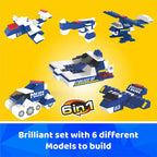 Webby 6 in 1 Police ABS Building Blocks Kit for Kids (169 Pcs)