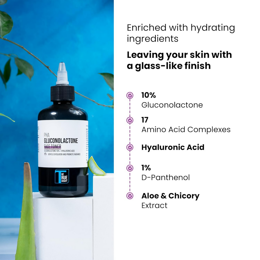 The True Therapy Pha Toner Gluconolactone 10%,Hyaluronic Acid&17 Amino Acid Complex Hydrating Toner