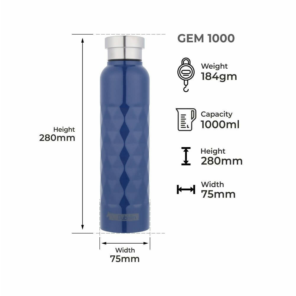 Dubblin Gem Stainless Steel Fridge Water Bottle