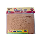Kraftsman English Alphabets Wooden Jigsaw Puzzles Tortoise Shape Puzzle | Color Kit Included