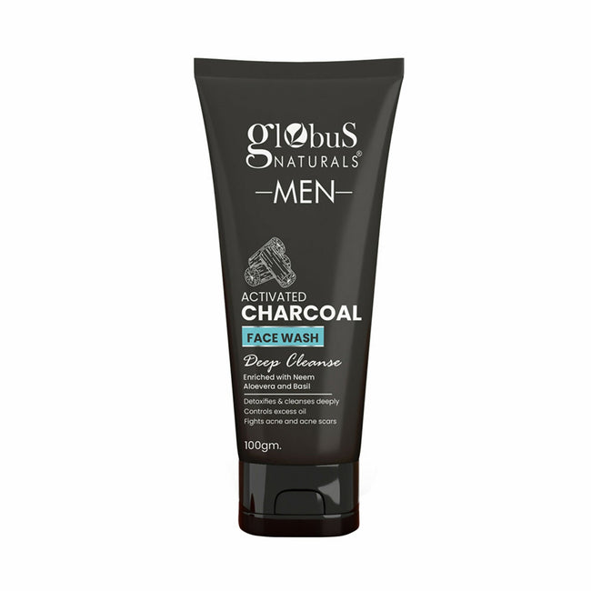 Globus Naturals Anti Pollution & Anti Acne Charcoal Face Wash For Men Hover Image