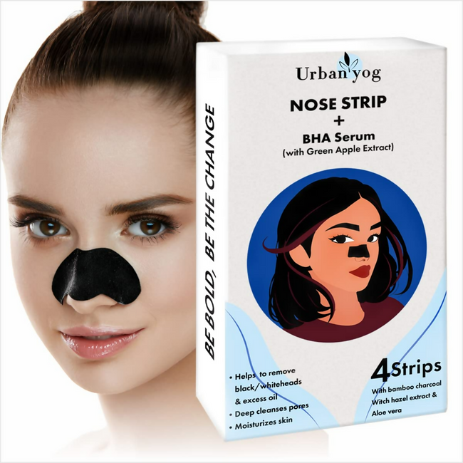 Urban Yog Nose Strip for Blackheads & Whiteheads Removal (4 Strips) + BHA Serum Hover Image
