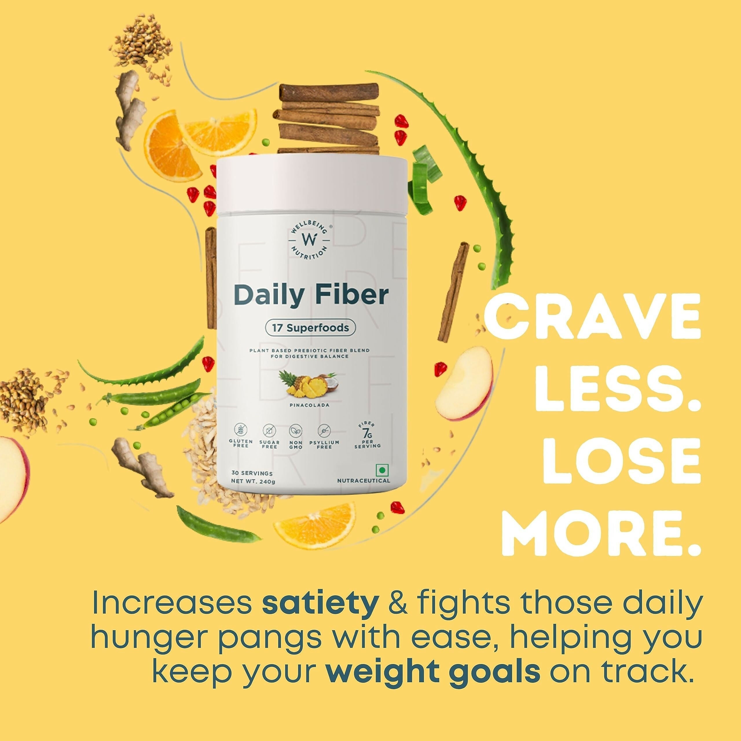 Wellbeing Nutrition Daily Fiber Powder - Vanilla Berry & Pina Colada Combo