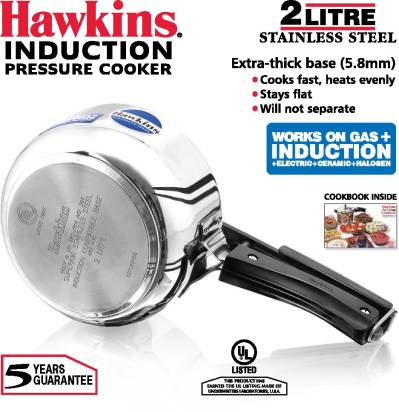 Hawkins Stainless Steel 2 L Induction Bottom Pressure Cooker (HSS20) Main Image