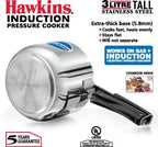 Hawkins Stainless Steel Tall 3 L Induction Bottom Pressure Cooker (HSS3T)