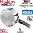 Hawkins Stainless Steel 3 L Induction Bottom Pressure Cooker (HSS3W)