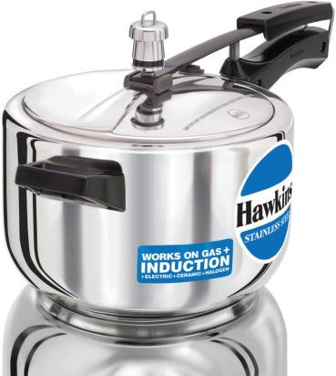 Hawkins Stainless Steel 4 L Induction Bottom Pressure Cooker (HSS40) Hover Image