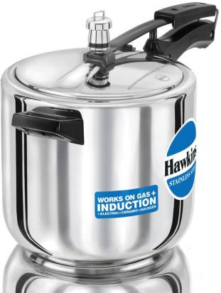 Hawkins Stainless Steel 6 L Induction Bottom Pressure Cooker (HSS60) Hover Image