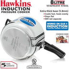 Hawkins Stainless Steel 8 L Induction Bottom Pressure Cooker (HSS80)