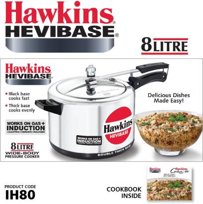 Hawkins Hevibase 8 L Induction Bottom Pressure Cooker (IH80) Main Image