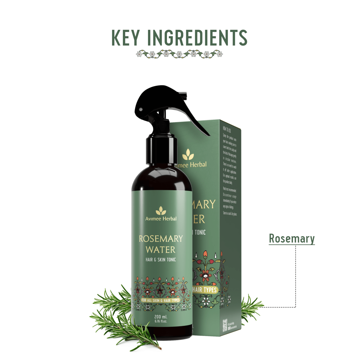 Avimee Herbal Rosemary Water For Hair And Skin For Hair Growth, Hair Fall Control and Scalp Health