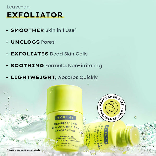 Hyphen By Kriti Sanon Resurfacing 10% AHA BHA PHA Exfoliator With 20% Pineapple Extract, Smoothens Texture, Unclogs Pores, Non-irritating Main Image