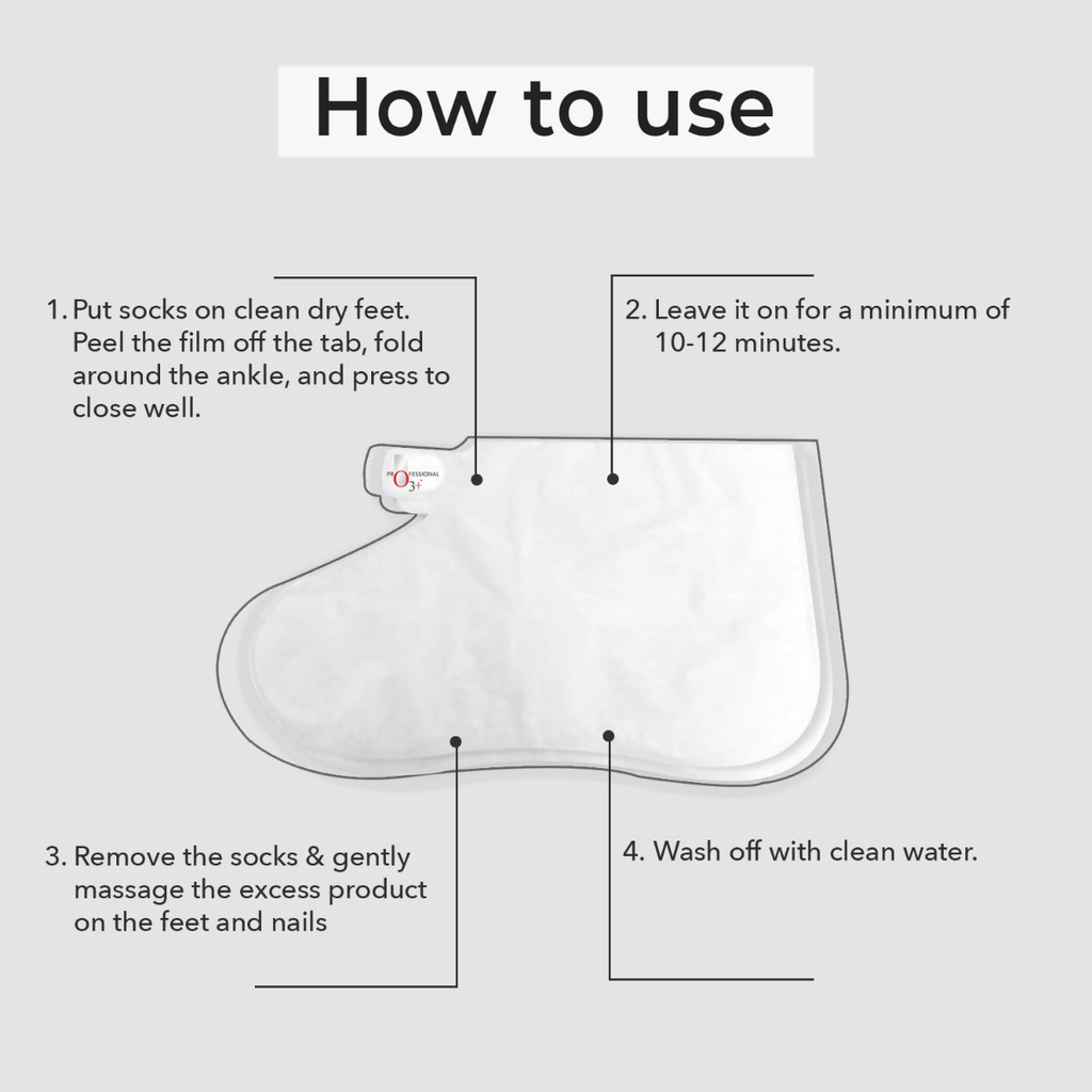 Professional O3+ Pedi Bright Foot Socks Cream Mask