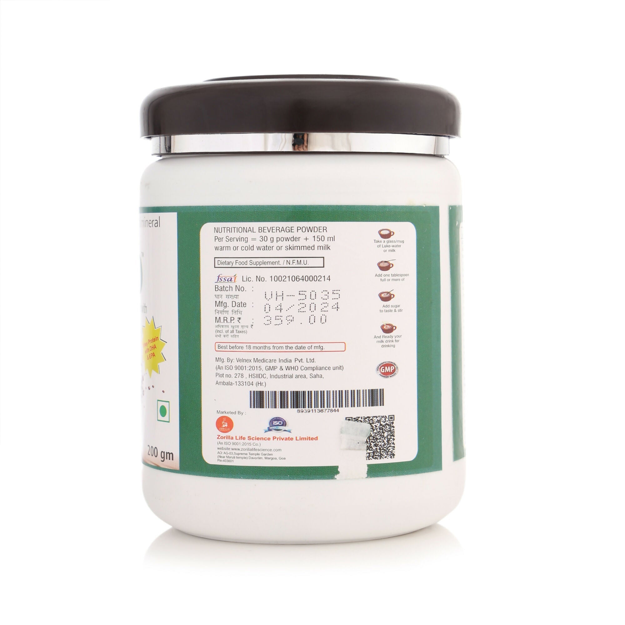 Zorilla Life Science Zoripro Protein Powder - Chocolate I Multivitamin I Multimineral I Anti-Oxidant for all ages I with Power of Herbs