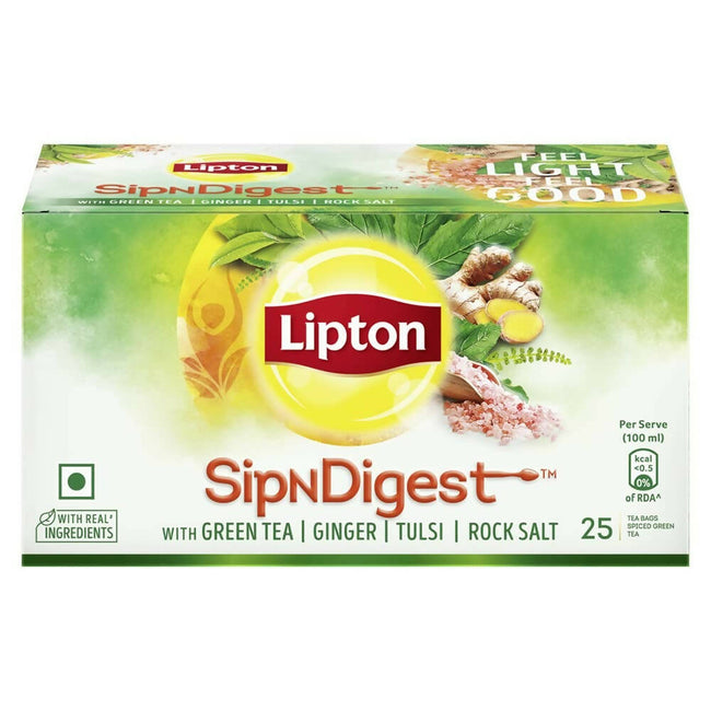 Lipton SipNDigest With Tulsi & Rock Salt Ginger Green Tea Bags Hover Image