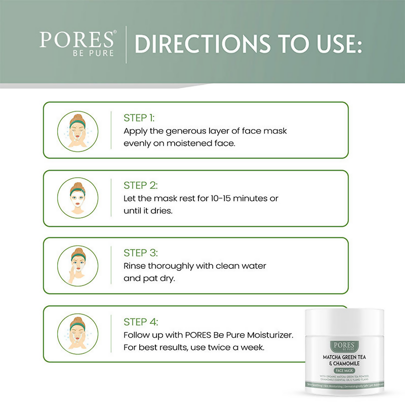 Pores Be Pure Matcha Green Tea Clay Face Mask With Green Tea