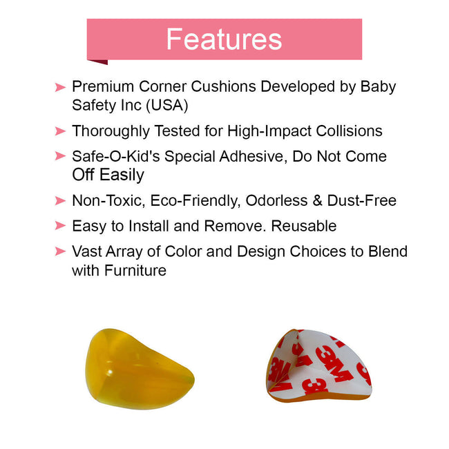 Safe-O-Kid Tear Drop Colorful Corner Caps, Yellow For Kids Protection Main Image
