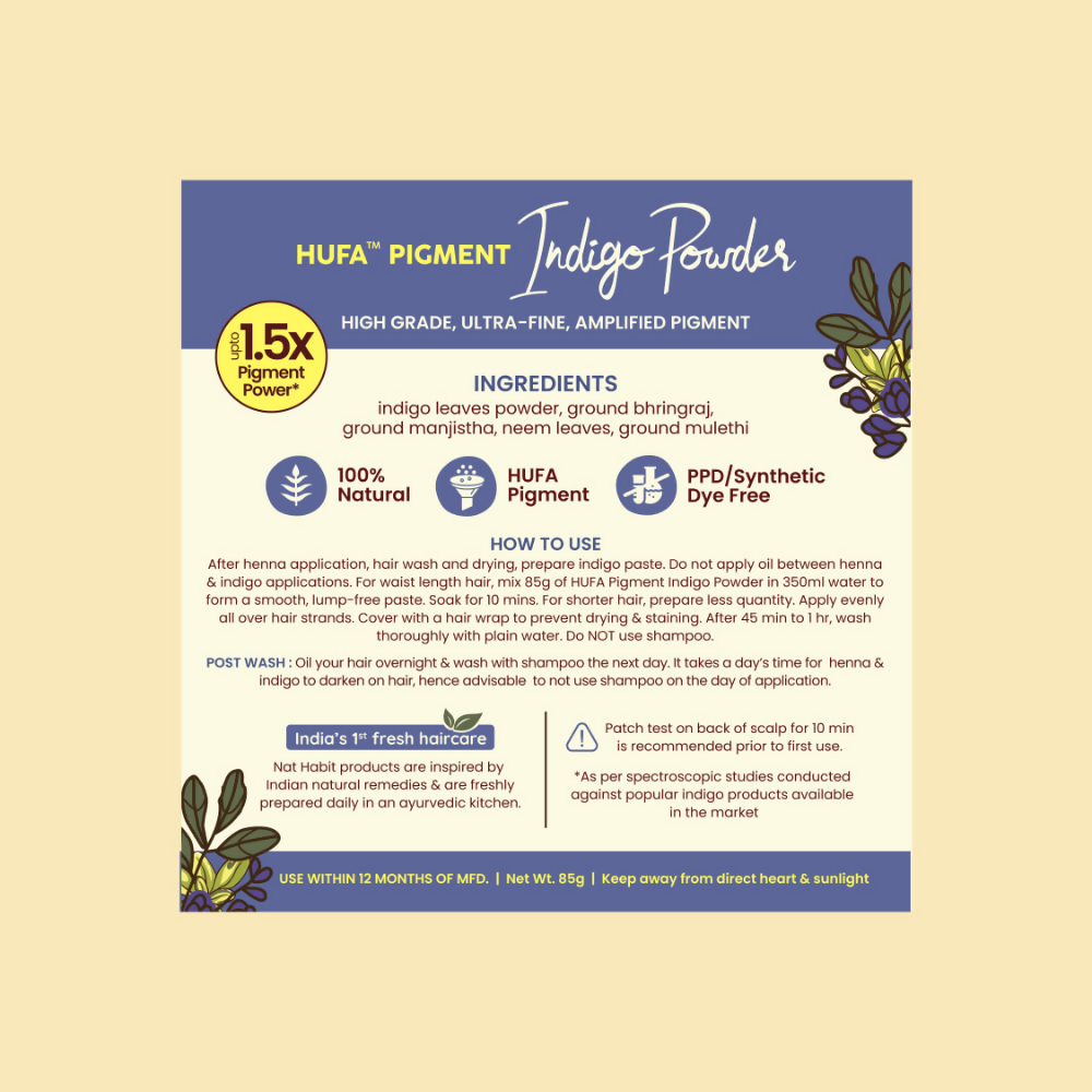 Nat Habit Hufa Pigment Indigo Powder Natural Hair Color