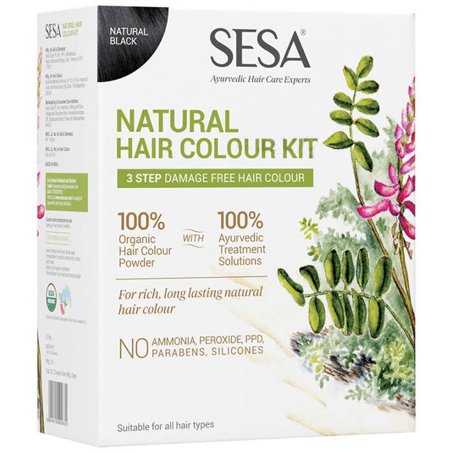 Sesa Ayurvedic Natural Hair Colour Kit Natural Black Hover Image