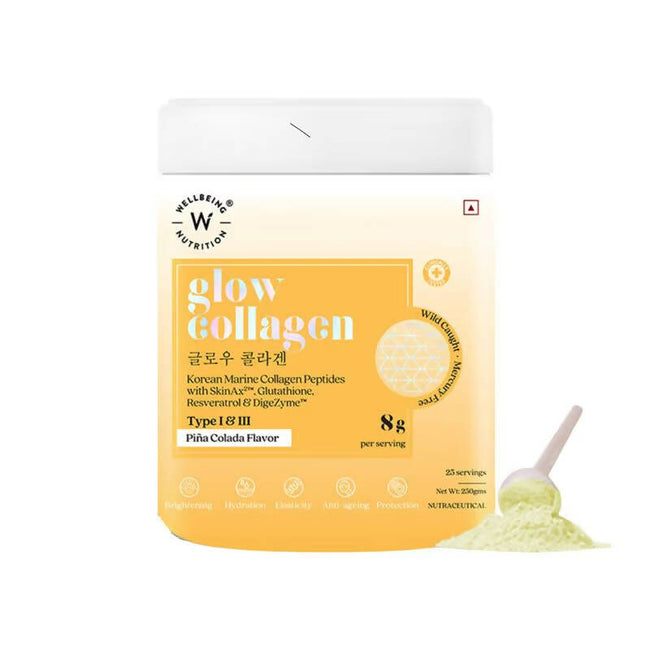 Wellbeing Nutrition Glow Korean Marine Collagen Peptides - Pina Colada Flavor Hover Image