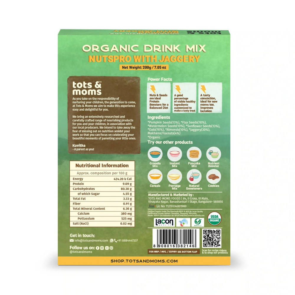 Tots and Moms Organic Nutspro with Jaggery Drink Mix