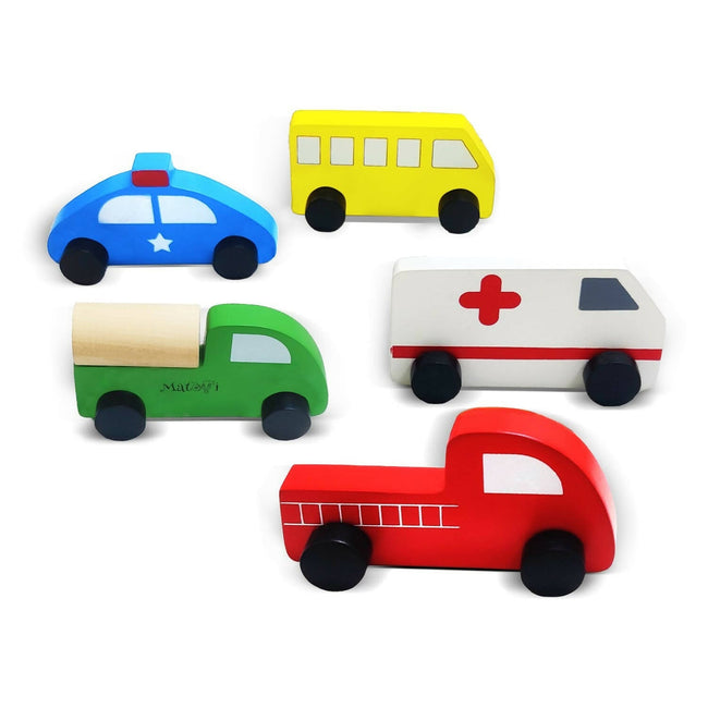 Matoyi Wooden Emergency Toy Vehicle Set of 5 Hover Image