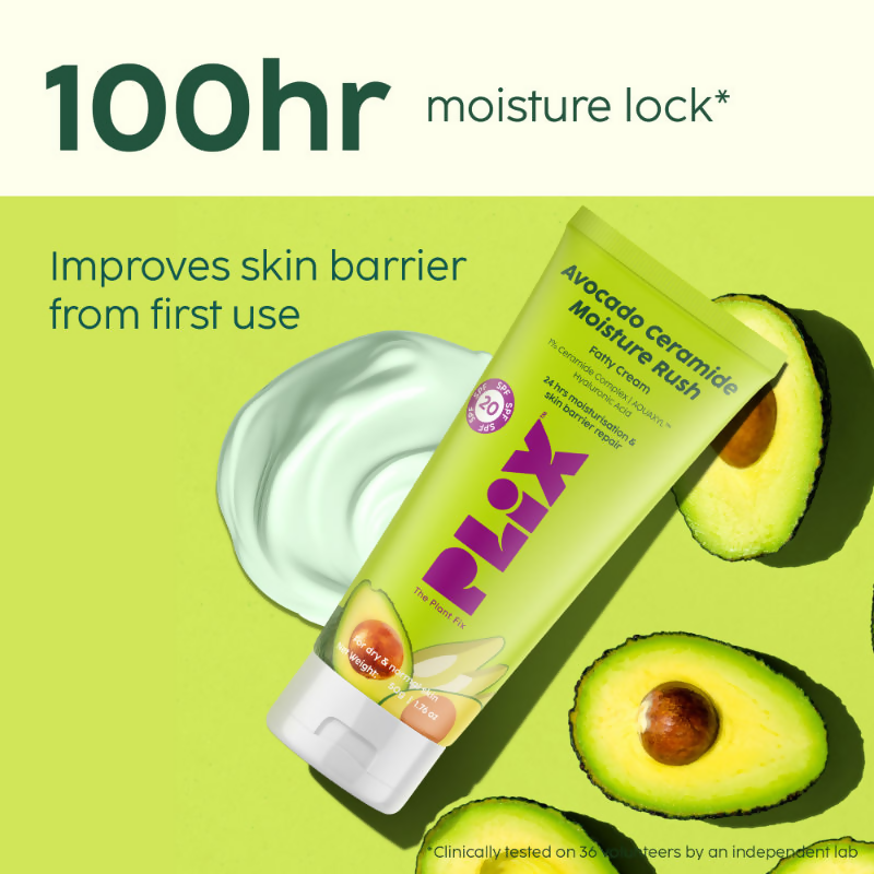 PLIX The Plant Fix Avocado 1% Ceramide Moisture Rush Barrier Repair Cream With SPF 20