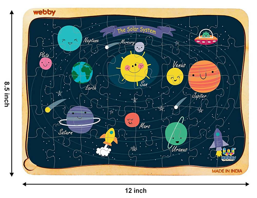 Webby Outer Space Solar System Wooden Jigsaw Puzzle - 40 Pcs