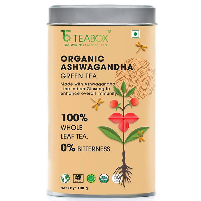 Teabox Organic Ashwagandha Green Tea Loose Leaves Hover Image
