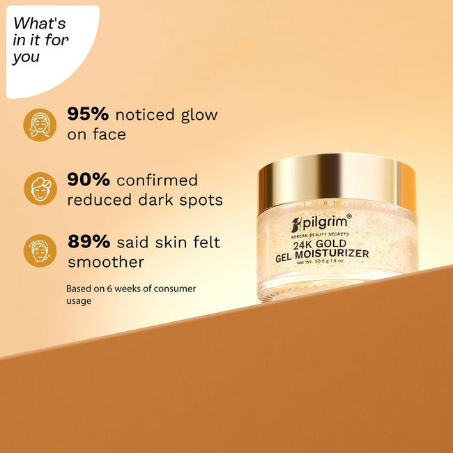 Pilgrim 24k Gold Gel Moisturizer, Reduces Dark Spots, Gives Luxurious Glow, Non-greasy Main Image