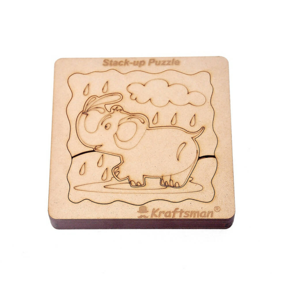 Kraftsman Stack up Puzzles/ Layered Puzzle Elephant Shape for Kids | Color Kit Included | 18 Pieces Puzzle