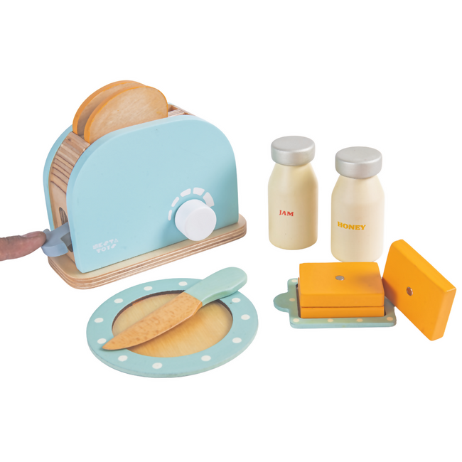 Nesta Toys Wooden Bread Pop-up Toaster (Blue), Kitchen Set Toy, Play Food, Pretend Play Toys for Kids (3+ Years) Main Image