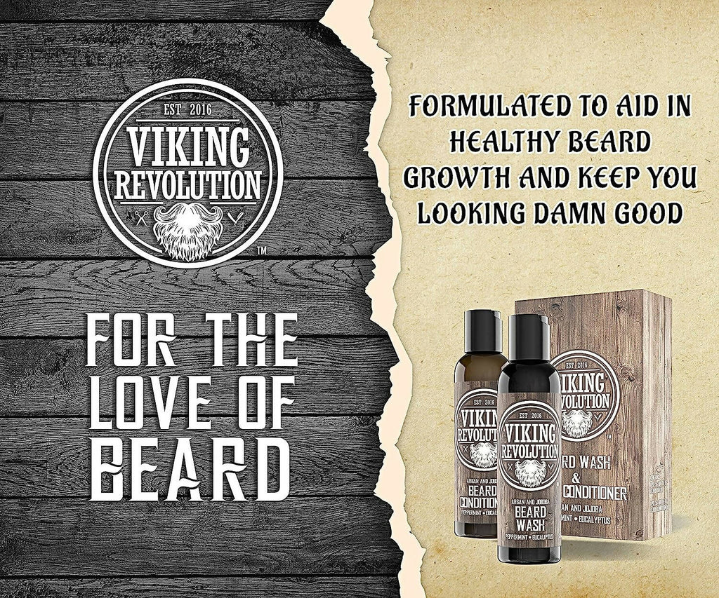 Viking Revolution Beard Wash and Beard Conditioner Combo