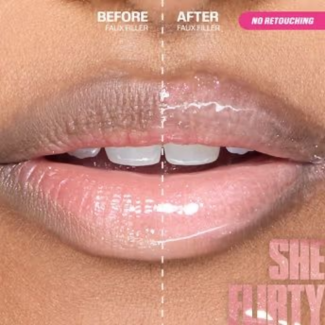Huda Beauty Icy Nude Faux Filler Lip Gloss - She Flirty Main Image