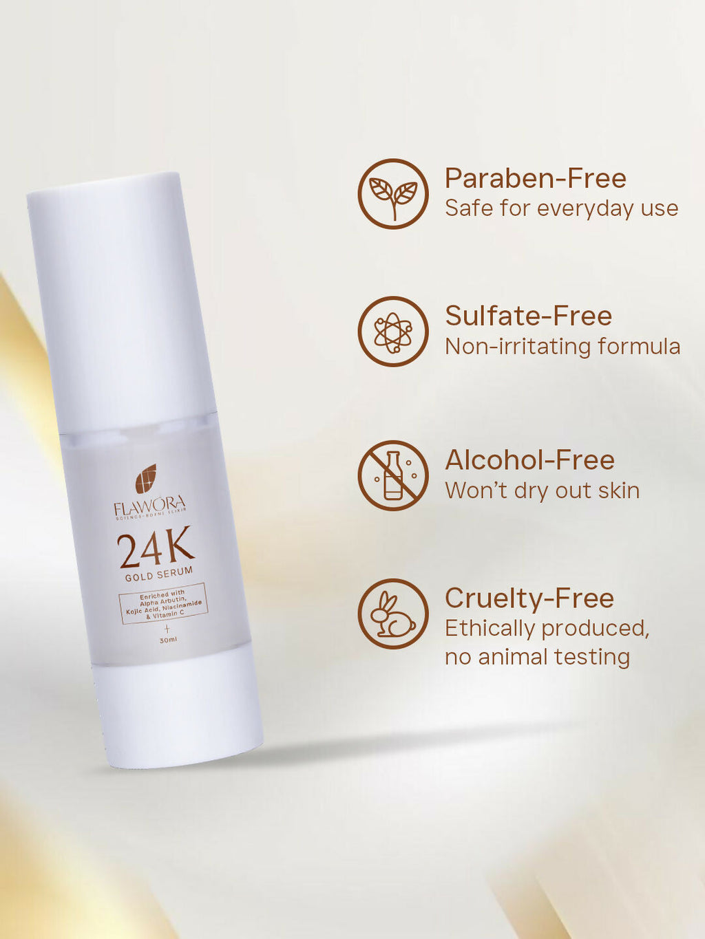 Flawora Anti-Grey Hair Serum, D-Tan Lotion and Gold Face Serum Combo