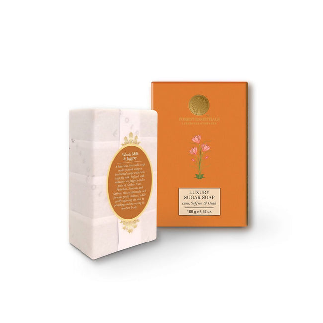 Forest Essentials Luxury Sugar Soap Lime Saffron & Oudh Main Image
