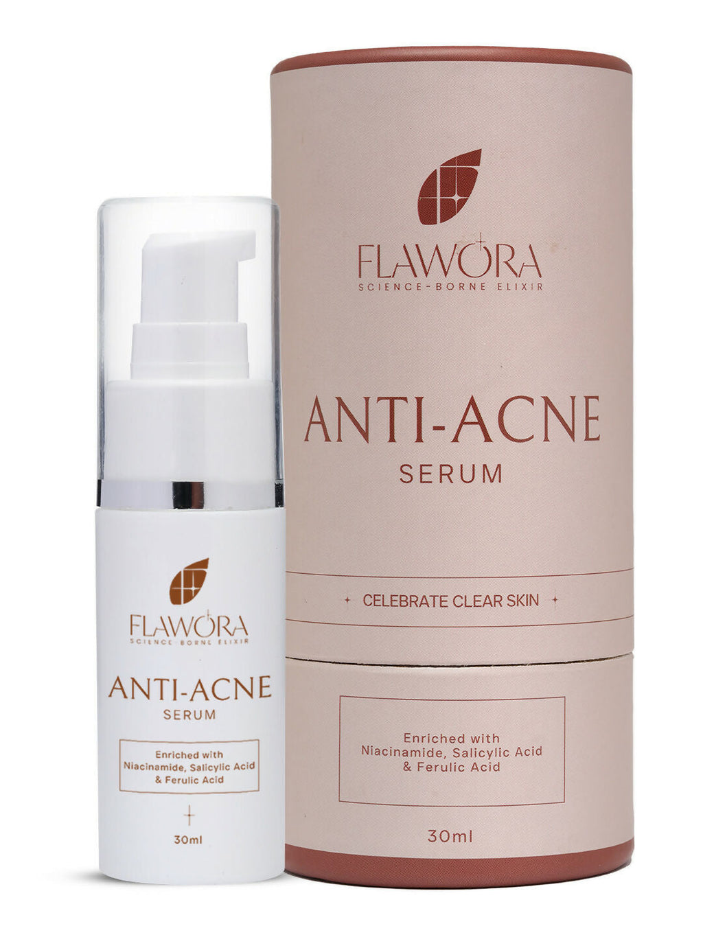Flawora Anti-Grey Hair Serum For Reversing Grey Hair and Anti Acne Serum to reduce Blackheads and Open Pores