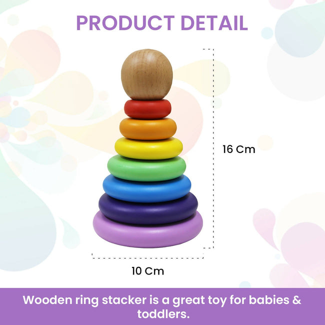 Matoyi Rainbow Colored Ring Stacker Toy For Kids Main Image