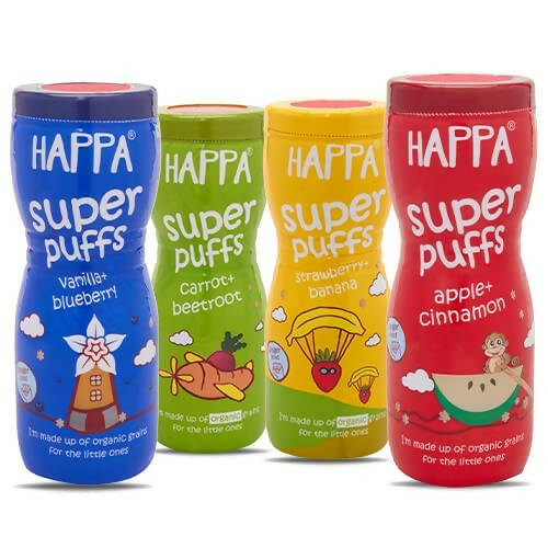 Happa Organic Multigrain Super Puffs Combo Of 4 (8 Months+) Hover Image