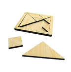 Kraftsman Portable Wooden Tangram Puzzle | 7 Pieces Puzzle Board for Kids and Adults | Travel Pouch Included