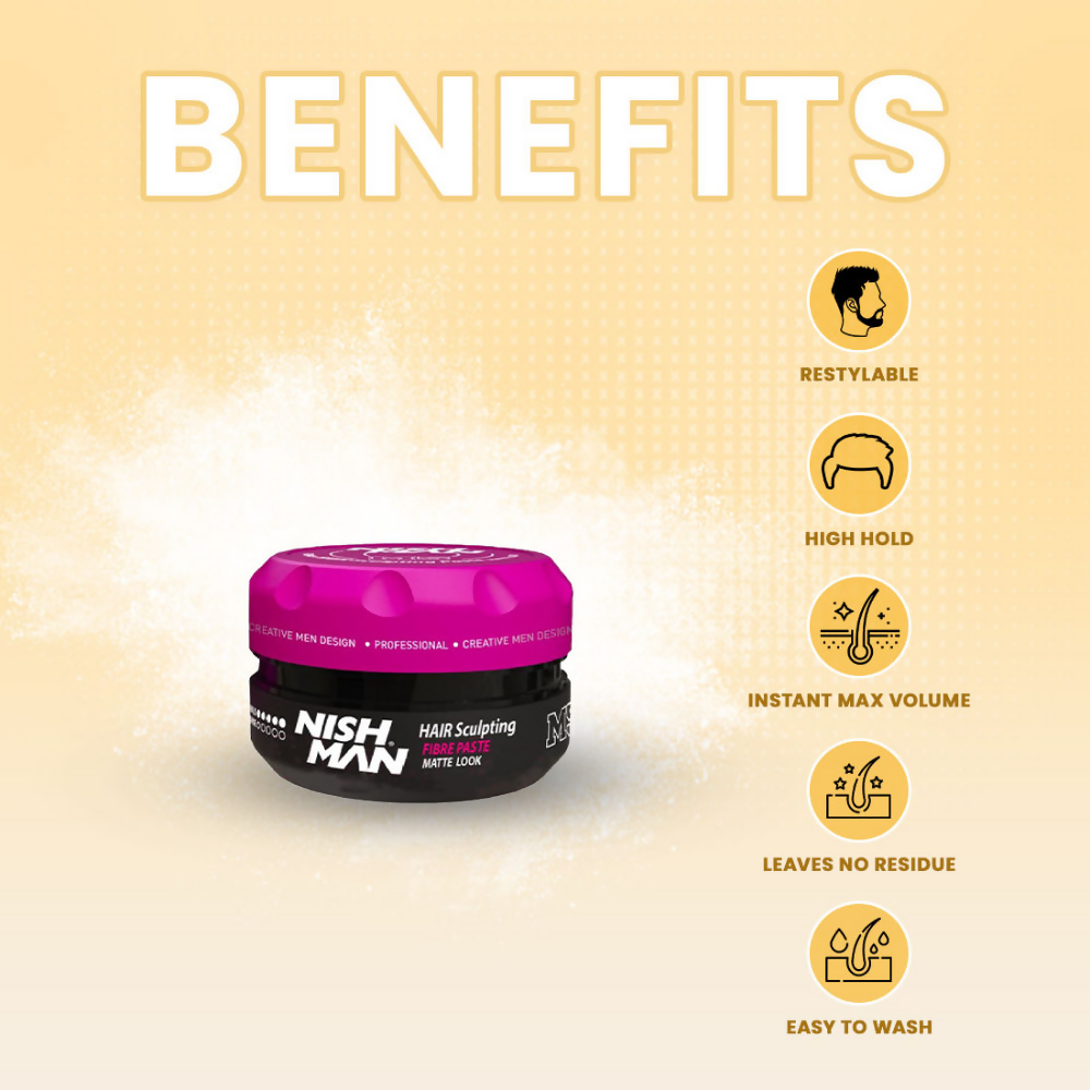 NishMan M5 Fibre Hair Sculpting Matte Look Wax